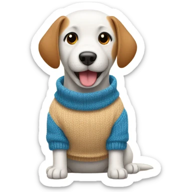 Dog wearing a jumper  sticker