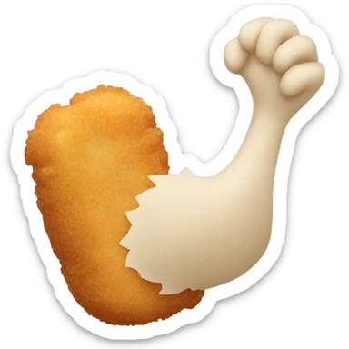chicken nugget in the shape of an arm sticker