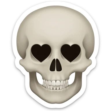 Black hearted eyes skull sticker