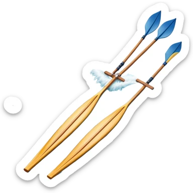 An icon showing a close-up of crossed oars, a sleek racing shell, and rippling water, symbolizing rowing. The design includes droplets in motion and a streamlined boat tip cutting through waves. Transparent background emphasizes strength, precision, and the spirit of competitive rowing sticker