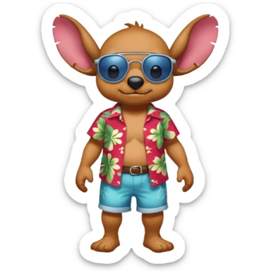 Stitch walking on the beach sticker