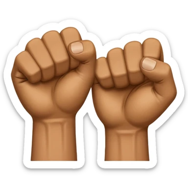 gesture: right fist in left palm sticker