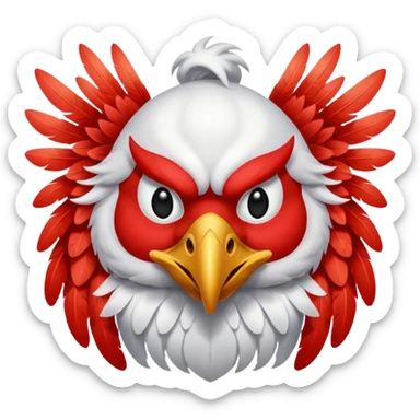 Tengu – Red-faced spirit with long nose and wings. sticker