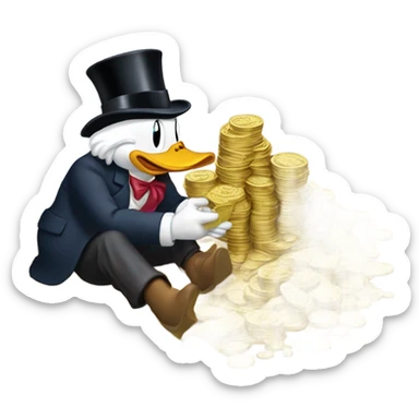 scrooge mcduck counting money sticker