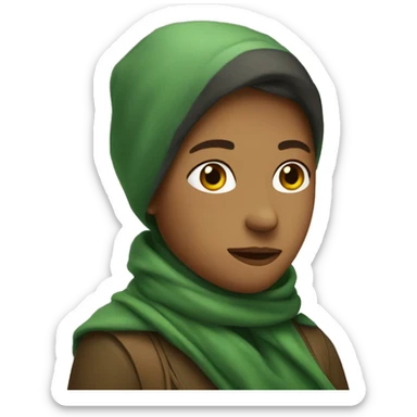 a nightingale in a green scarf sticker