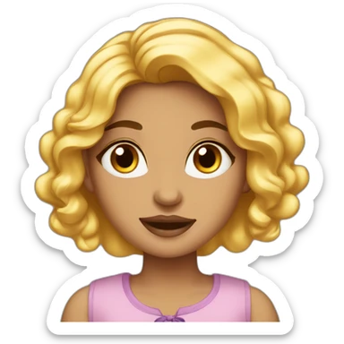 Brunte Girl with black eyes birthday sticker