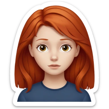 Redhead girl missing a dark haired boy who is far away  sticker