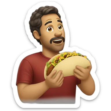 man eating tacos sticker