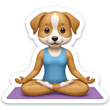 dog doing yoga sticker