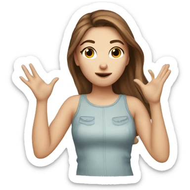 Pretty white girl with brown hair blowing a kiss  sticker