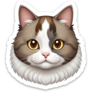 Brown and white tuxedo cat with a bit of grey  sticker