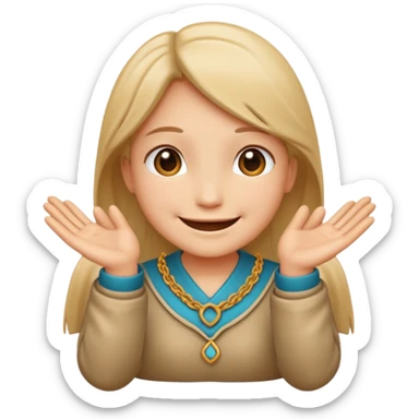 Smile face with hands like begging sticker