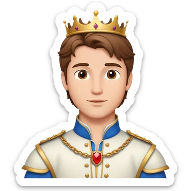 A brown haired handsome Prince Charming standing up  sticker