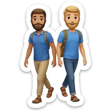 2 guys walking sticker