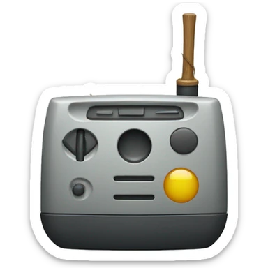 console holding fishing rod sticker