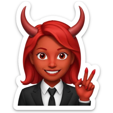 devil woman with tie sticker
