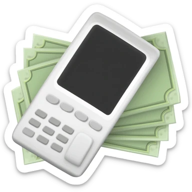 white phone and money sticker