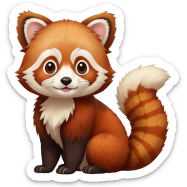 persian red panda sticker