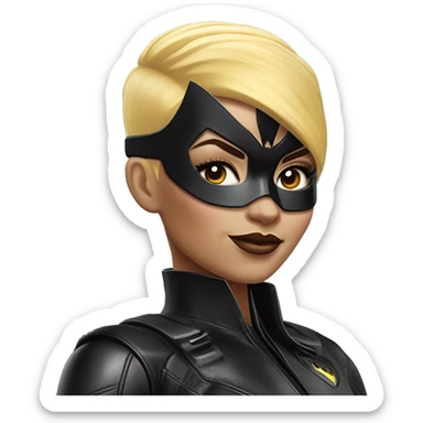 Light skinned Batgirl in shiny leather, Hummer EV radio controlled monster truck  sticker