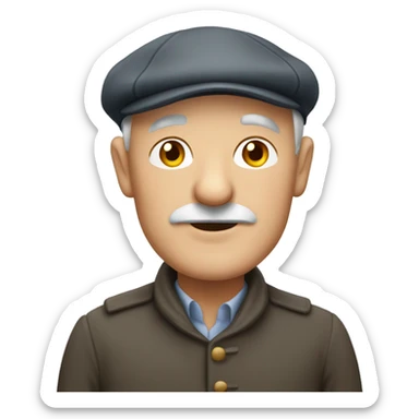 Old Yorkshire man with a flat cap sticker
