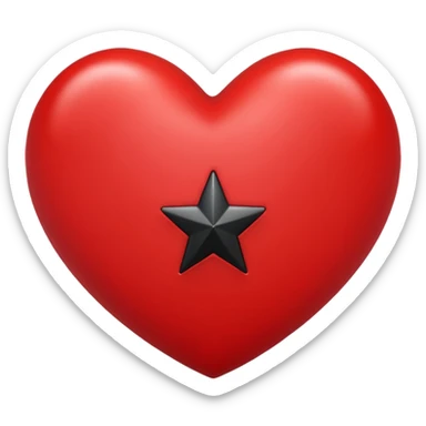 heart with a black star sticker