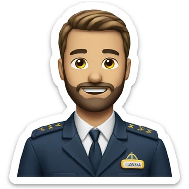 Airline Pilot with a short beard sticker