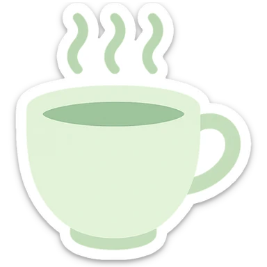 pale green steamed cup sticker