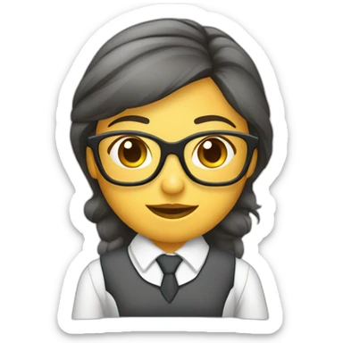 chica auxiliar de vuelo con gafas sticker