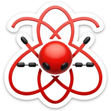 Nuclear atom symbol as a dangerous sign sticker