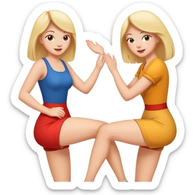 femme qui tape les fesses d’une autre femme sticker