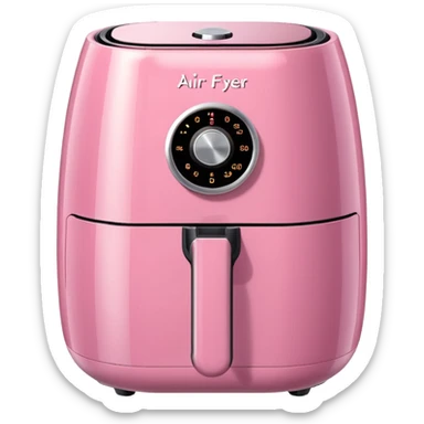 Realistic pink air fryer sticker