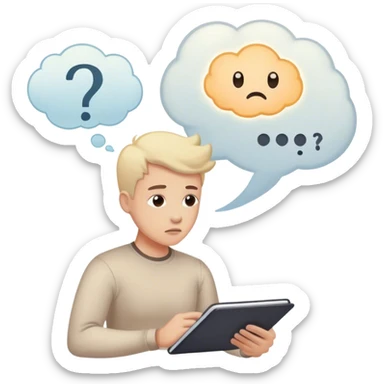 1️⃣ Self-Reported Data（自我报告数据）
📌 描述：

一名用户正填写问卷，试图回忆自己过去的互联网使用情况
头上有“💭 思考泡泡”或“❓ 问号”象征主观回忆
旁边有📄 表单，包含上网时长、使用频率等
 sticker