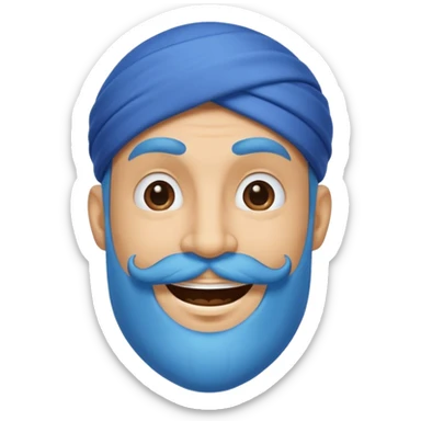 Blue genie with a goatee sticker