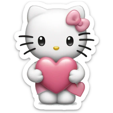 hello kitty with heart sticker