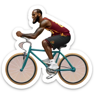lebron james on a bicycle sticker