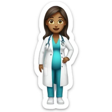 Doctor she pregnant baby side 9 month sticker