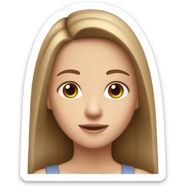 Caucasian girl with hazel eyes and long straight light brown hair sticker