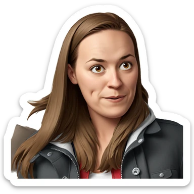 brown haired boy in jacket sticker