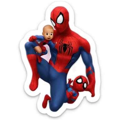 Spiderman with baby sticker