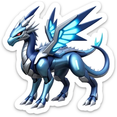 Cyborg-Kyurem-suicune-dialga-hybrid, full body sticker