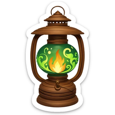green fire brown lanttern sticker