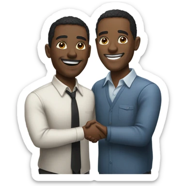 Two black guys shaking hands sticker