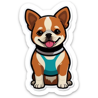 Dog wearing crop top  sticker