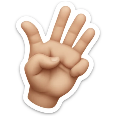 Thumb and third finger forming heart overlapping  sticker