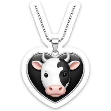 i need combination of this two emojis for making a neckless ❤️🐮 the desing must be simple so it can make easily  reduse details and make it black and white  use simple lines i insist rhe cow to be just like emoji and the degins will use for making silver neckless sticker