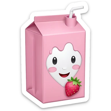 Strawberry milk carton sticker