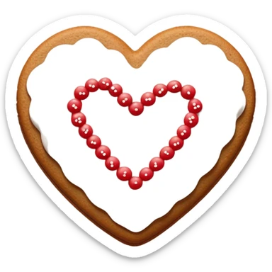 gingerbread heart cookie with white holiday icing sticker