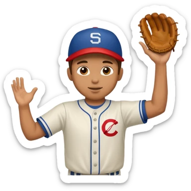 hacer el lanzamiento  de pelota jugador basebal sticker