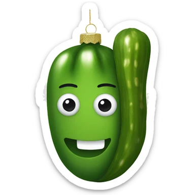 Pickle ornament sticker