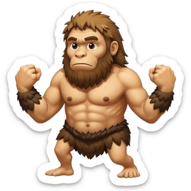 Can you make a emoji of a Neanderthal  with his knuckles dragging on the ground? sticker